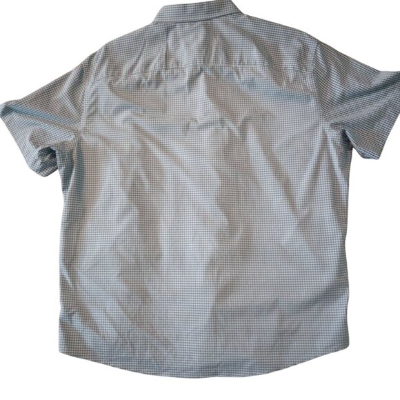 Mens Untuckit Godello Blue Check Button-Up Shirt Short Sleeve Size XXXL 3XL - Picture 11 of 16